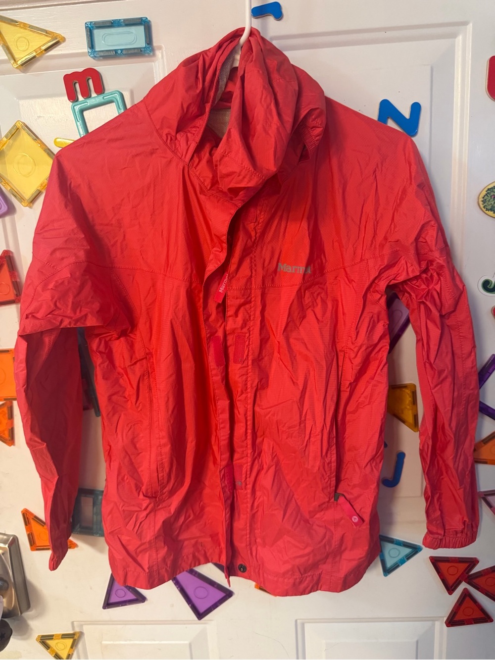 Marmot Kids Red Hooded Rain Jacket